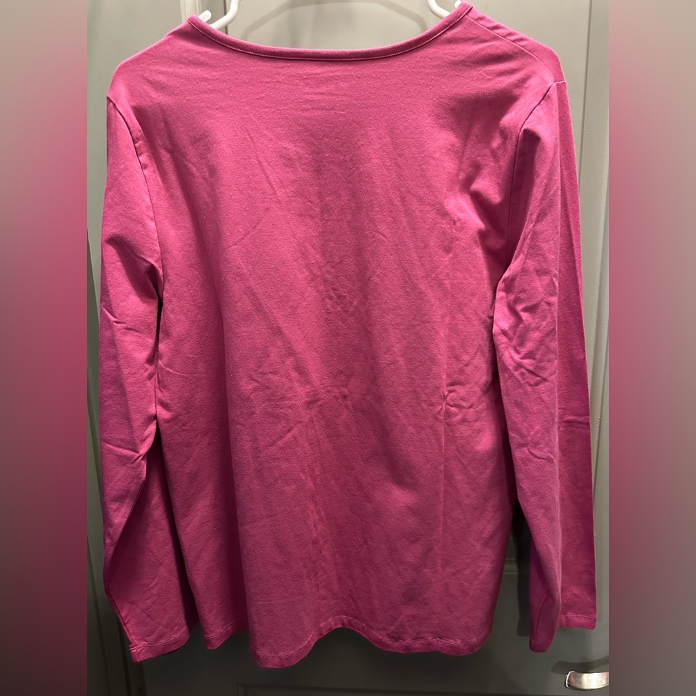 Denim & Co. Size M Pink Long Sleeve Top NWOT - Picture 2 of 5